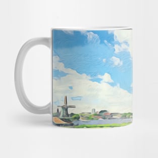 Amsterdam canal boats watercolor art painting Mug